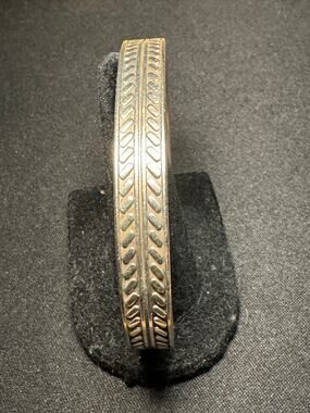 Vintage 925 Silver 25g Braided Cuff Bracelet Wheat Design 7in